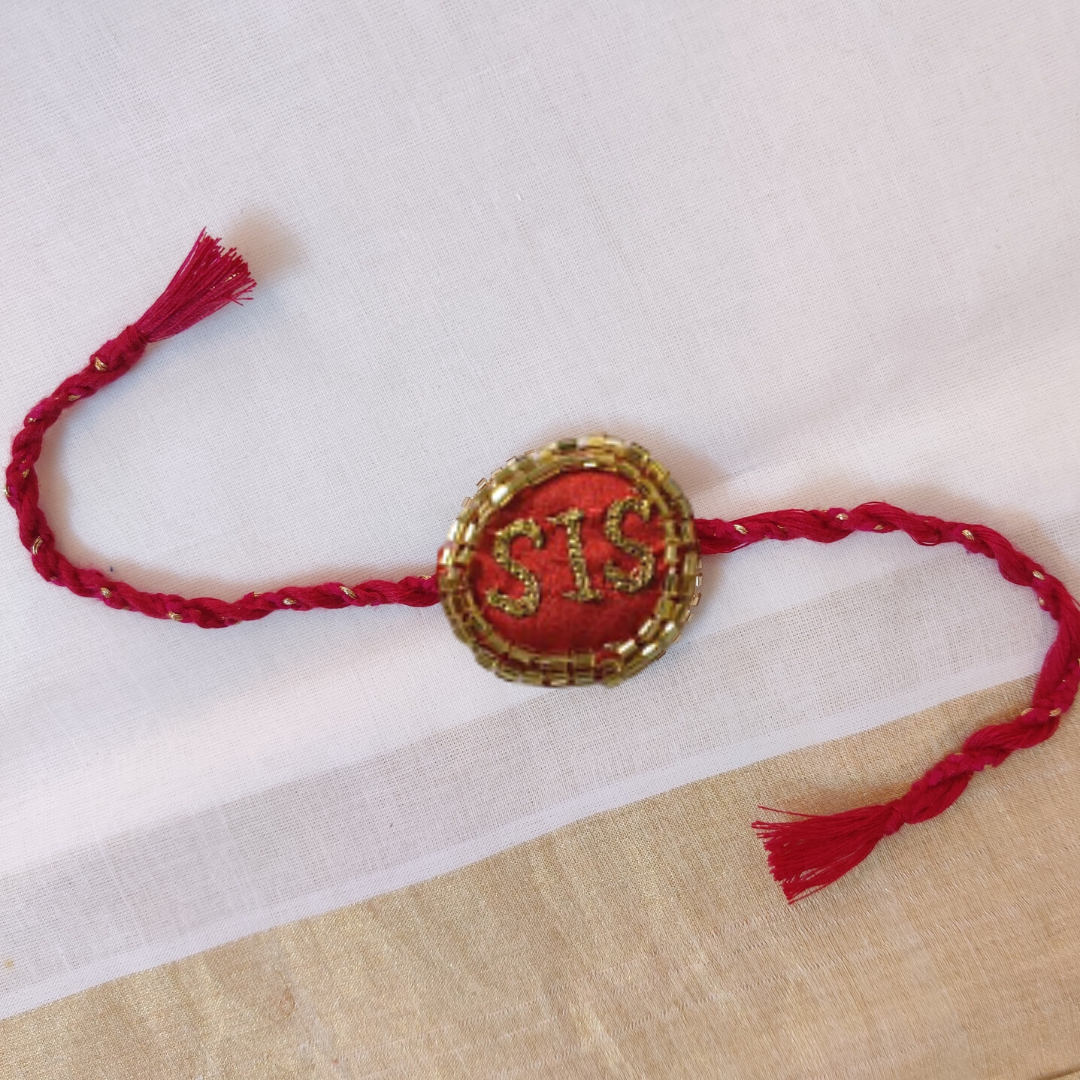 Handmade Zardozi Rakhi - Sis